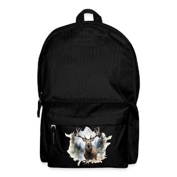 Watercolor deer in the forest - Backpack - black - Front
