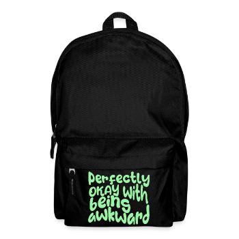 perfectly okay with being awkward, here in green - Backpack - black - Front