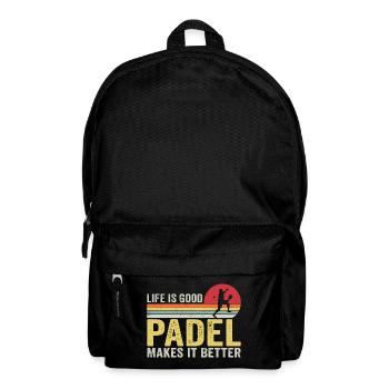 Das Leben ist gut Padel macht es besser - Rucksack - Schwarz - Vorne