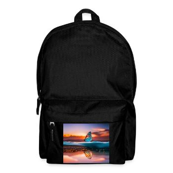 Bunter Schmetterling bei Sonnenuntergang - Rucksack - Schwarz - Vorne