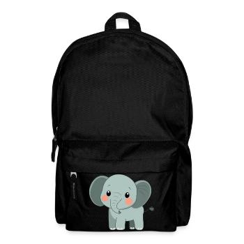 Éléphant mignon et heureux - Adorable dessin animé - Sac à dos - noir - Devant