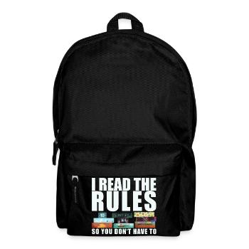 Brettspiele lustiger Spruch - Regeln gelesen - Rucksack - Schwarz - Vorne