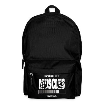 Installing Muscles – Funny Gym Workout - Backpack - black - Front