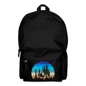 Sunset Forest Silhouette Print - Backpack - black - Front
