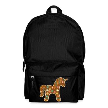 Niedliches Lebkuchen Einhorn Weihnachten Xmas Deko - Rucksack - Schwarz - Vorne