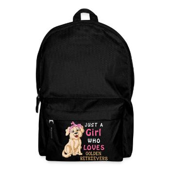 Golden Retriever Girl Love  - Backpack - black - Front