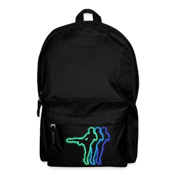 Muay Thai Kickboxer Silhouettes Boys Kickboxing - Backpack - black - Front