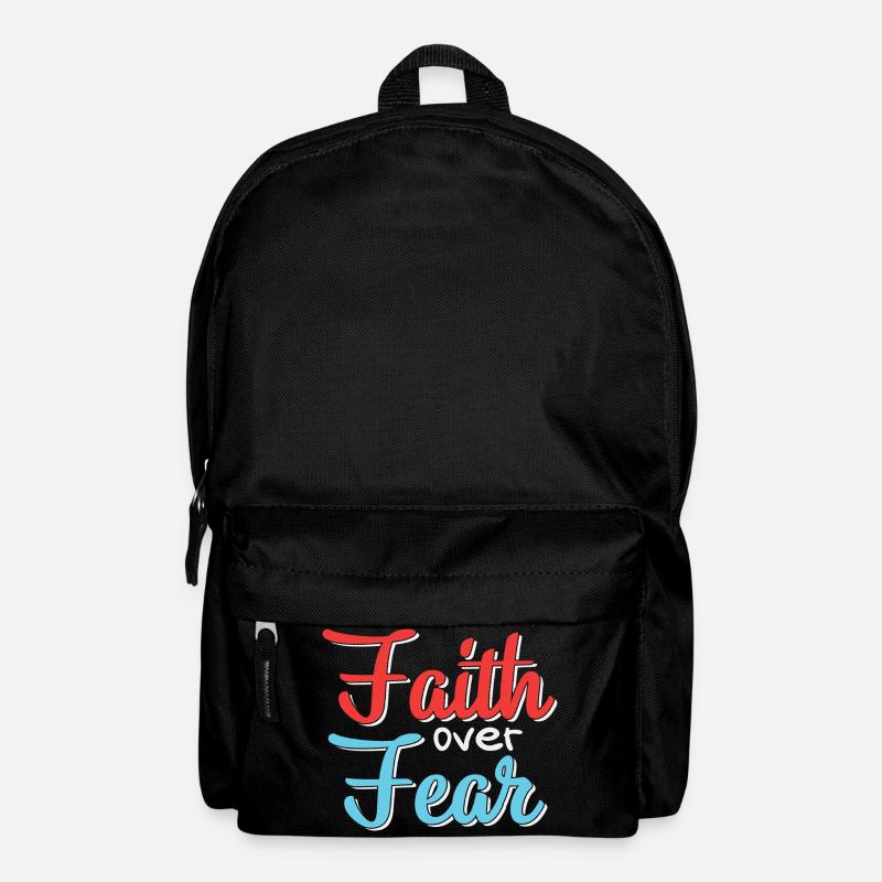 Faith Over Fear Motif Design - Backpack - black