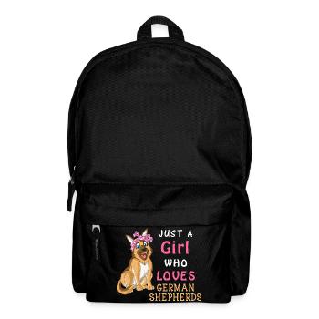 Girl Loves German Shepherd - Backpack - black - Front