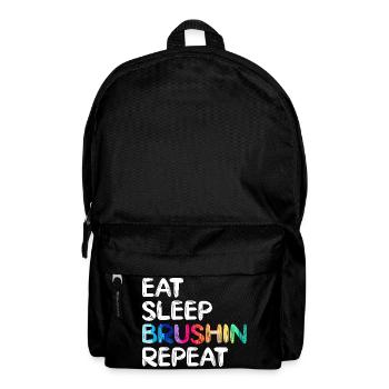 Funny Art Painter Eat Sleep Brushin Repeat Drawing - Backpack - black - Front