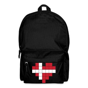 Pixel Heart Drapeau du Danemark - Sac à dos - noir - Devant