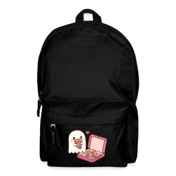 Fantôme mignon mangeant de la pizza drôle - Sac à dos - noir - Devant