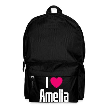 I Love Amelia Pinkes Herz Ich liebe Amelia - Rucksack - Schwarz - Vorne