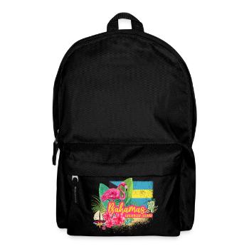 Bahamas Retro Caribbean Island with Flamingo Souvenir - Backpack - black - Front