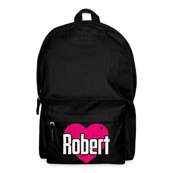 I Love Robert Pinkes Herz Ich liebe Robert - Rucksack - Schwarz - Vorne