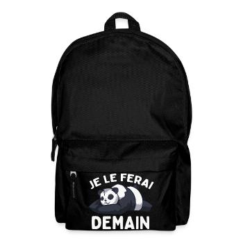 I'll Do It Tomorrow Lazy Panda Humor - Backpack - black - Front