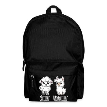 Schaf und nicht Schaf (Unschaf) - Lama kein Schaf - Rucksack - Schwarz - Vorne