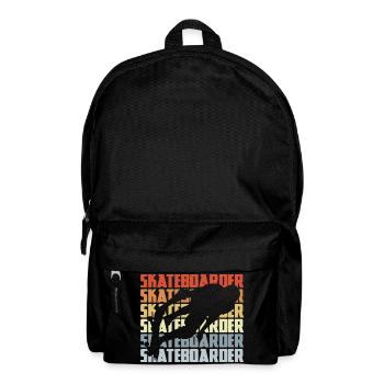Skateboarder Vintage Look - Rucksack - Schwarz - Vorne