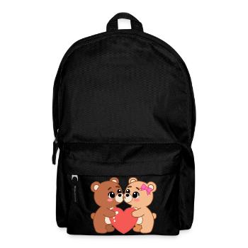 Teddybären verliebt mit Herz - Rucksack - Schwarz - Vorne
