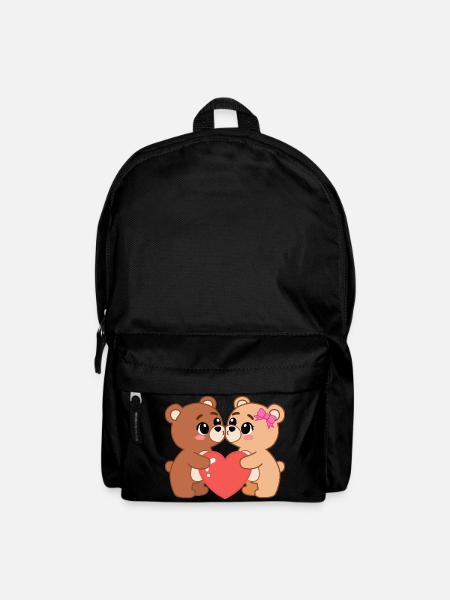 Teddybären verliebt mit Herz - Rucksack - Schwarz