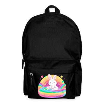 Kawaii bunny in the rainbow - Backpack - black - Front