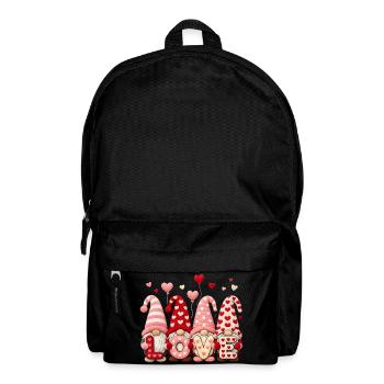 Love Valentinstag Wichtel Herz Motiv - Rucksack - Schwarz - Vorne