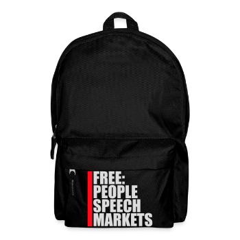Free Speech Markets People Libertär Freiheit Logo - Rucksack - Schwarz - Vorne