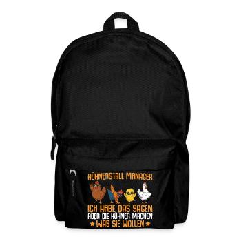 Farmer Chicken Coop Manager Chickens - Backpack - black - Front