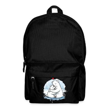 Cuddling polar bears in winter – a loving motif - Backpack - black - Front