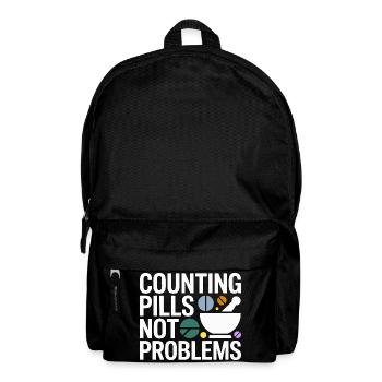 Retail Pharmacist Counting Pills Prescription Care - Backpack - black - Front