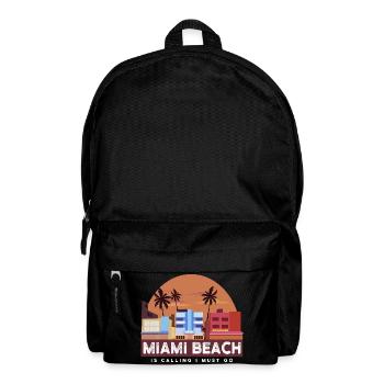 Miami Beach Retro Skyline - Backpack - black - Front