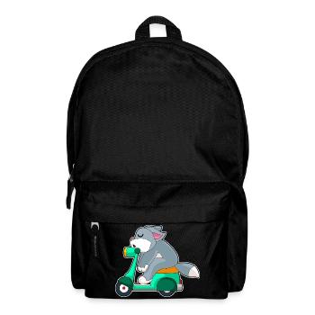 Katze Motorroller - Rucksack - Schwarz - Vorne