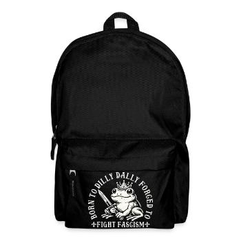Lustiges Antifa Frosch Design Born To Dilly Dally - Rucksack - Schwarz - Vorne