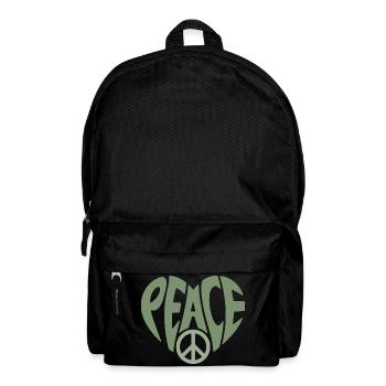 Peace Heart with Peace Typo - Backpack - black - Front