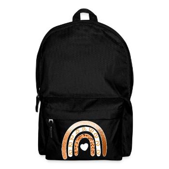 Leopard-Regenbogenherz-Arc - Rucksack - Schwarz - Vorne