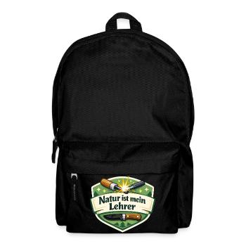 Natur ist mein Lehrer – Waldbadge - Rucksack - Schwarz - Vorne