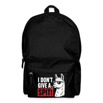 I Don't Give A Spit Lama Spruch Shirt - Rucksack - Schwarz - Vorne