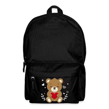 Cute Teddy Bear with Heart Kawaii Motif - Backpack - black - Front