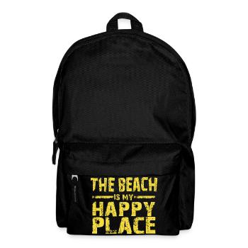 The beach is my happy place - Rucksack - Schwarz - Vorne