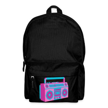 Boombox Ghettoblaster 80er Retro Roller Disco - Rucksack - Schwarz - Vorne