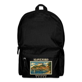 Slowakei Bratislava Vintage Reisemarke - Rucksack - Schwarz - Vorne
