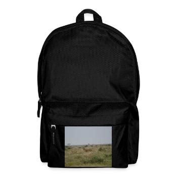Lion dans la savane au crépuscule - Sac à dos - noir - Devant