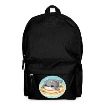 Whale on sandbank in the sea - Backpack - black - Front