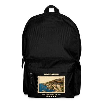 Bulgarien Sozopol Vintage Reisemarke - Rucksack - Schwarz - Vorne