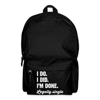 Légalement célibataire : Je l’ai fait, j’en ai fini - Sac à dos - noir - Devant