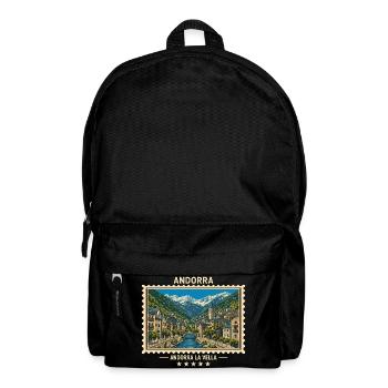 Andorra Andorra la Vella Vintage Reisemarke - Rucksack - Schwarz - Vorne