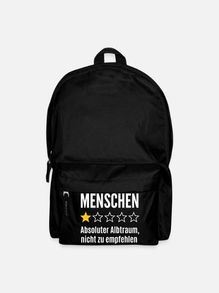 Menschen 1 Stern Absoluter Albtraum Spruch - Rucksack - Schwarz