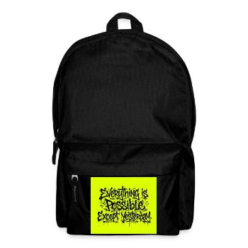 Alles ist möglich Graffiti-Zitat - Rucksack - Schwarz - Vorne