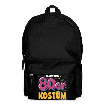Das ist mein 80er Kostüm Karneval Mottoparty - Rucksack - Schwarz - Vorne
