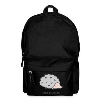 Niedlicher Igel Cartoon mit Spruch Knuddel mich - Rucksack - Schwarz - Vorne